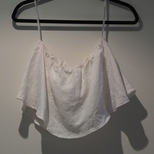 White linen tube top